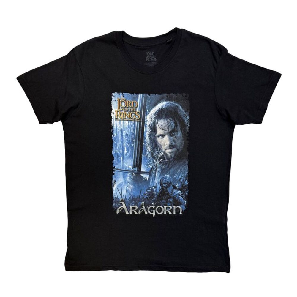 The Lord Of The Rings Unisex Adult Montage Aragorn Sword T-Shirt / Black